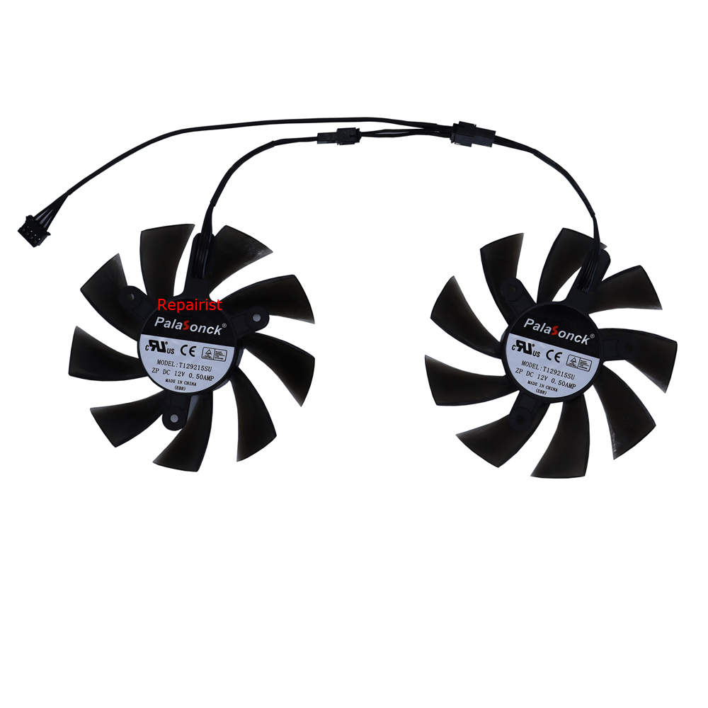 Rx 580 8Gb 2048Sp Gpu - 2Pcs/Set,FL8015 12VB,T129215SU,Video Card Fan,VGA Cooler,For 51Risc