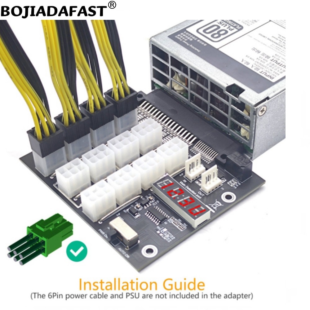 12 Ports PCIE 6Pin Connector S - огляд і ціна 2400W Server Psu Breakout Board