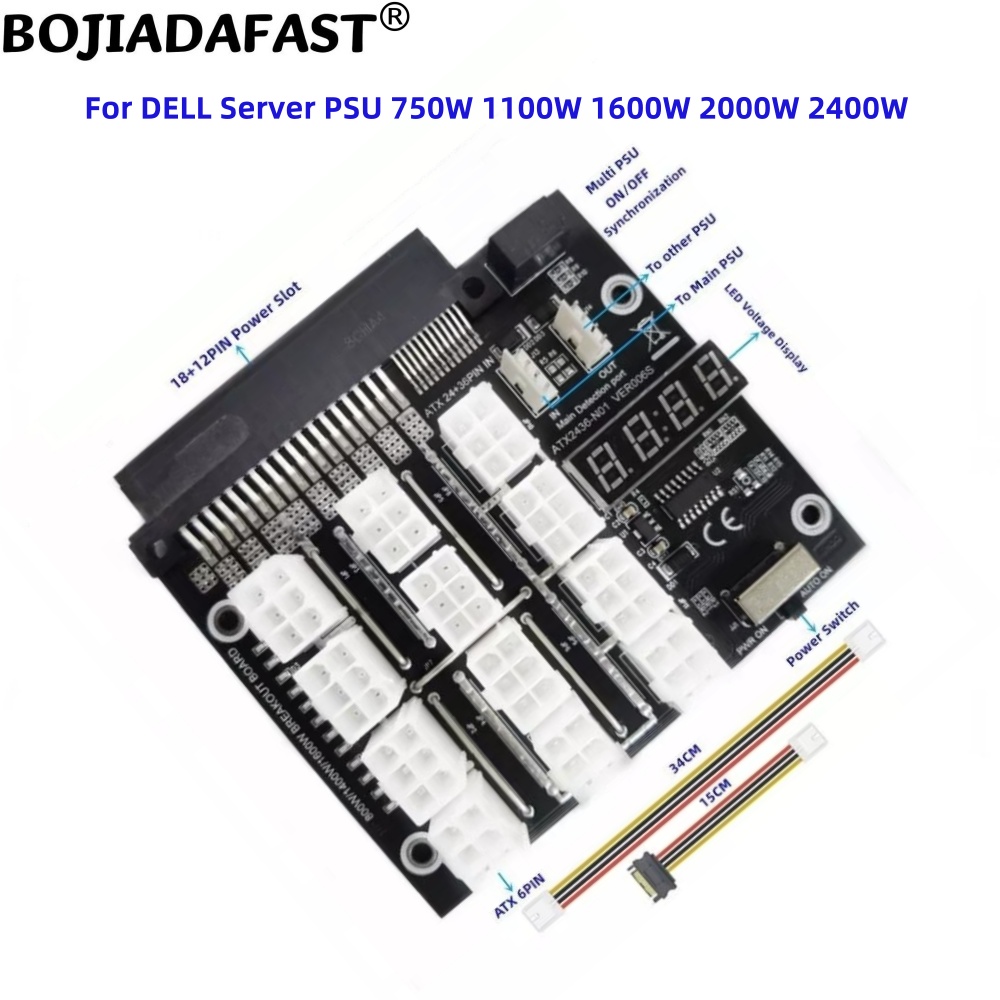 12 Ports PCIE 6Pin Connector S - огляд і ціна 2400W Server Psu Breakout Board